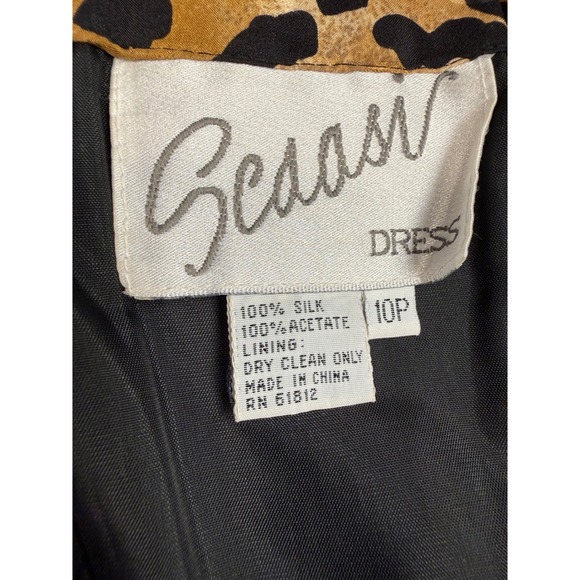 VTG Scaasi 100% Silk Cheetah Print Pencil Skirt 10P Mob Wife Indie Sleaze Luxury - Picture 3 of 6